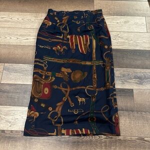 Pendleton Dark Blue Equestrian Pencil Skirt